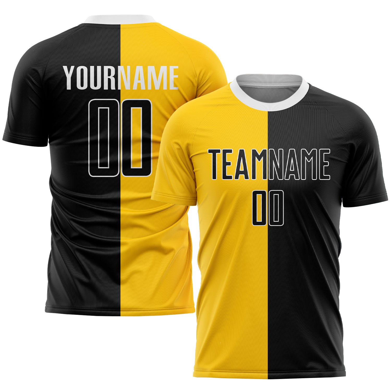 Custom Gold Black-White Sublimation Soccer Uniform Jersey Discount –  snapmade
