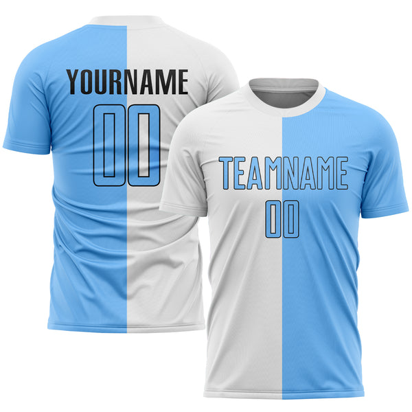 Cheap Custom Sky Blue Black Sublimation Soccer Uniform Jersey Free Shipping  – CustomJerseysPro