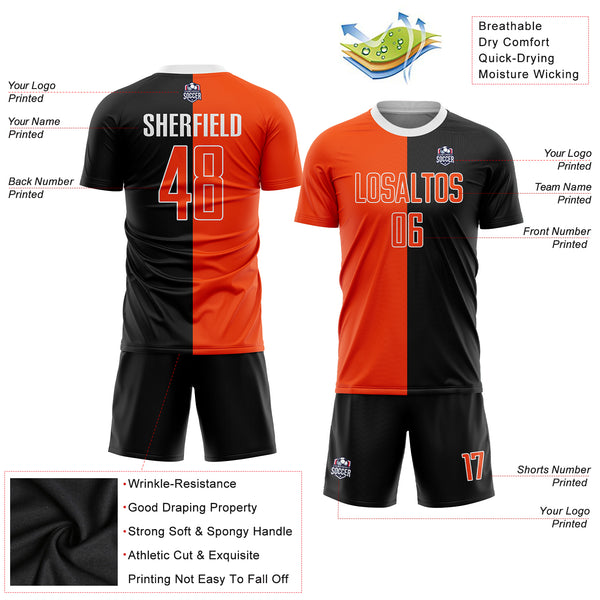 Cheap Custom Red White-Black Sublimation Soccer Uniform Jersey Free  Shipping – CustomJerseysPro