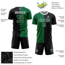 Laden Sie das Bild in den Galerie-Viewer, Custom Black Kelly Green-White Sublimation Split Fashion Soccer Uniform Jersey
