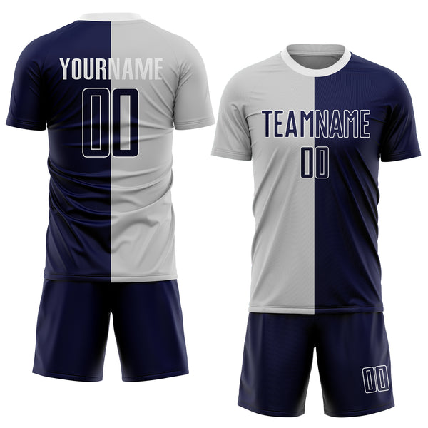 Cheap Custom Navy Gray-White Mesh Split Fashion Football Jersey Free  Shipping – CustomJerseysPro