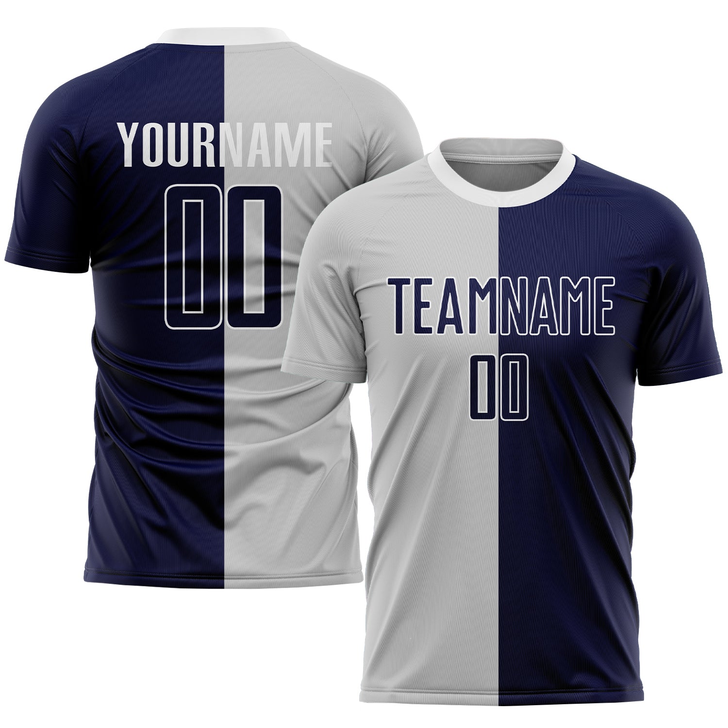 Cheap Custom Navy White-Teal Sublimation Soccer Uniform Jersey Free Shipping  – CustomJerseysPro