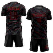 Load image into Gallery viewer, Custom Black Red Sublimation Soccer Uniform Jersey
