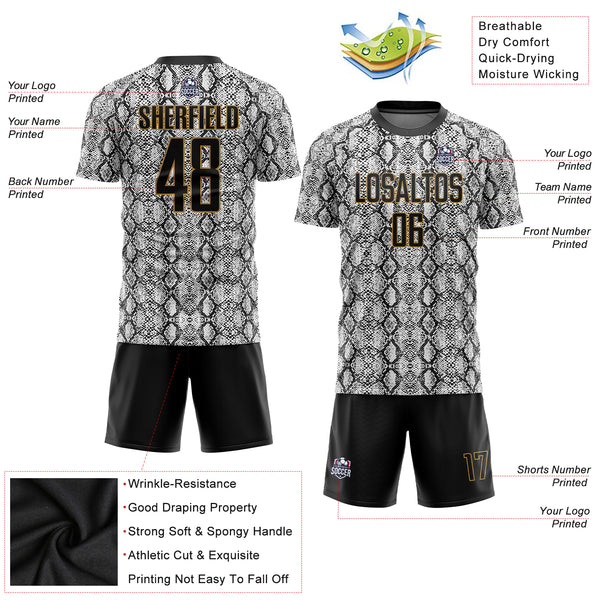 Cheap Custom Gold Black Sublimation Soccer Uniform Jersey Free Shipping –  CustomJerseysPro