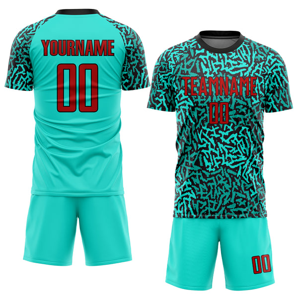 Cheap Custom Red Green-White Sublimation Soccer Uniform Jersey Free  Shipping – CustomJerseysPro