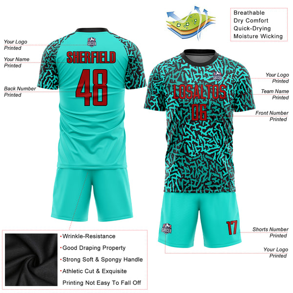 Cheap Custom Gold Red-White Sublimation Soccer Uniform Jersey Free Shipping  – CustomJerseysPro