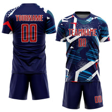 Charger l&#39;image dans la galerie, Custom Navy Red-White Sublimation Soccer Uniform Jersey
