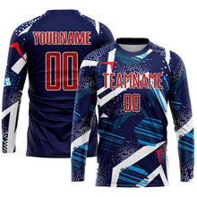 Charger l&#39;image dans la galerie, Custom Navy Red-White Sublimation Soccer Uniform Jersey
