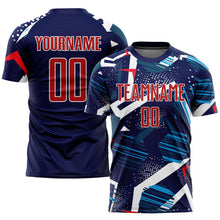 Charger l&#39;image dans la galerie, Custom Navy Red-White Sublimation Soccer Uniform Jersey
