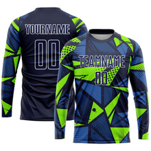 Charger l&#39;image dans la galerie, Custom Navy Navy-Neon Green Sublimation Soccer Uniform Jersey
