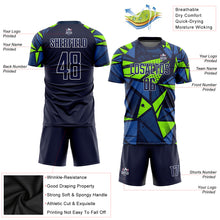 Charger l&#39;image dans la galerie, Custom Navy Navy-Neon Green Sublimation Soccer Uniform Jersey
