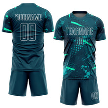 Laden Sie das Bild in den Galerie-Viewer, Custom Green Green-Teal Sublimation Soccer Uniform Jersey
