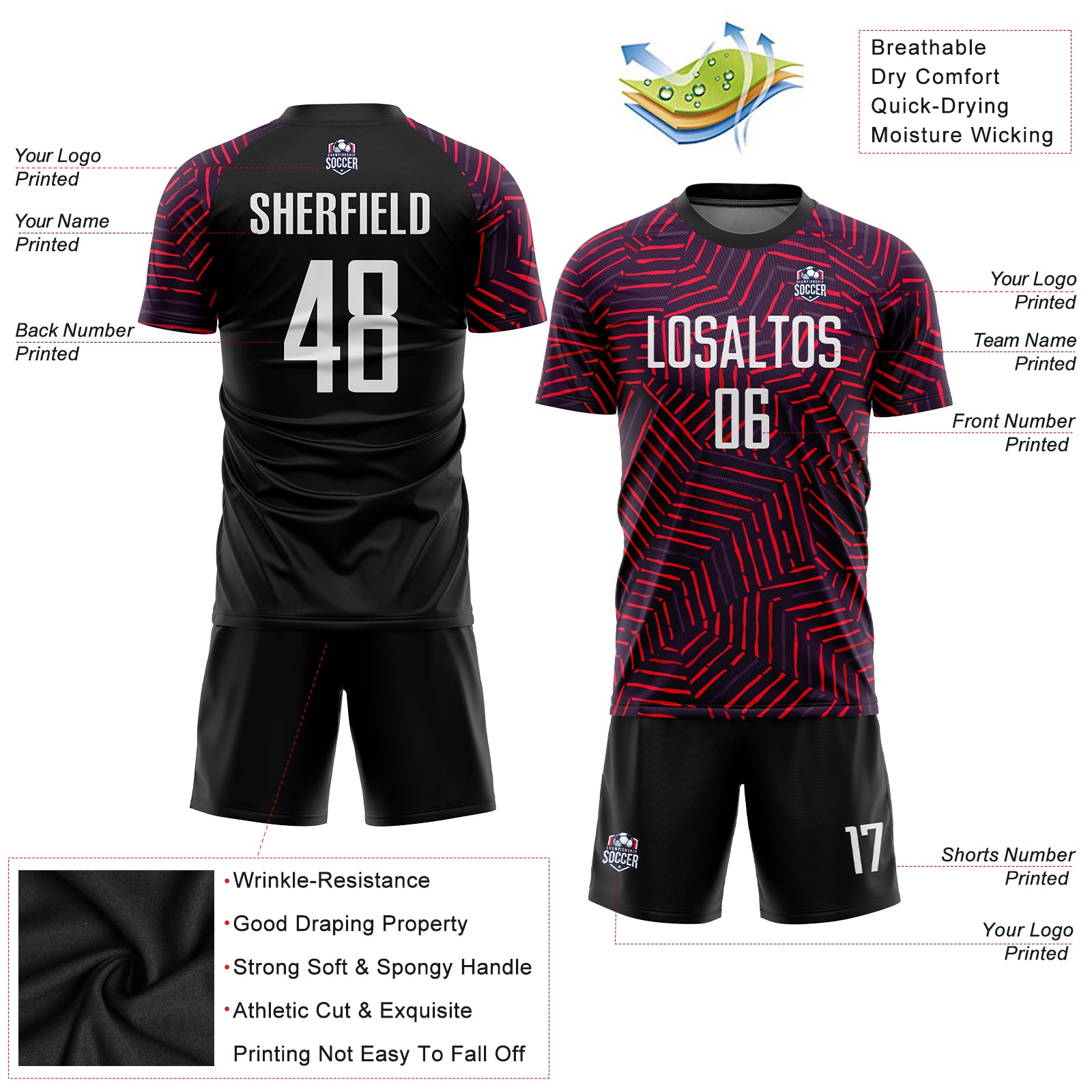 Full sublimated Soccer Uniforms, Jerseys & Shorts for Men