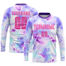 Загрузить изображение в средство просмотра галереи, Custom Tie Dye Pink-Purple Sublimation Soccer Uniform Jersey
