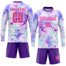 Загрузить изображение в средство просмотра галереи, Custom Tie Dye Pink-Purple Sublimation Soccer Uniform Jersey
