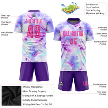 Загрузить изображение в средство просмотра галереи, Custom Tie Dye Pink-Purple Sublimation Soccer Uniform Jersey
