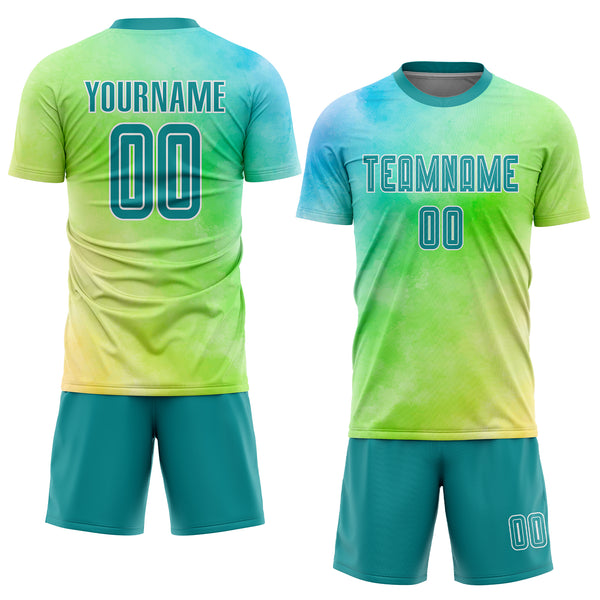 Cheap Custom Teal Orange-White Sublimation Soccer Uniform Jersey Free  Shipping – CustomJerseysPro