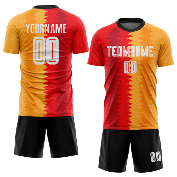 Cheap Custom Red White-Black Sublimation Soccer Uniform Jersey Free  Shipping – CustomJerseysPro