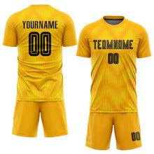 Charger l&#39;image dans la galerie, Custom Gold Black Sublimation Soccer Uniform Jersey
