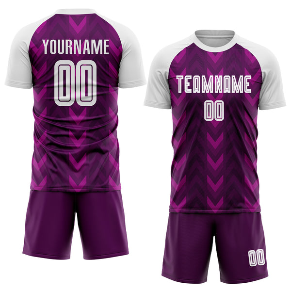 Custom Purple White Sublimation Soccer Uniform Jersey Free