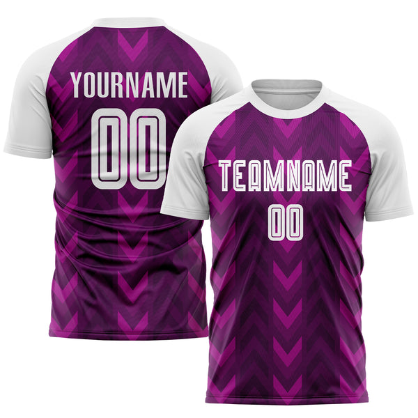 Custom Pink Purple-White Sublimation Soccer Uniform Jersey