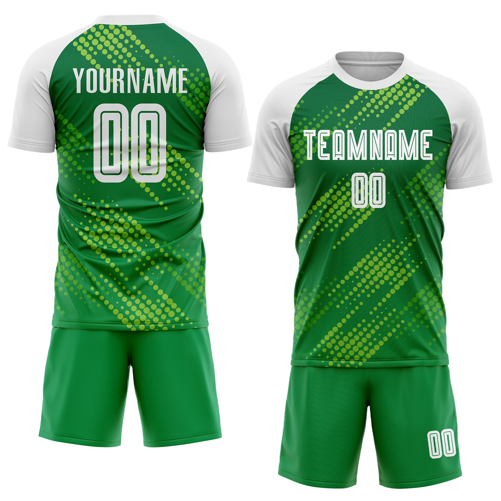Custom Neon Green Green Sublimation Soccer Uniform Jersey