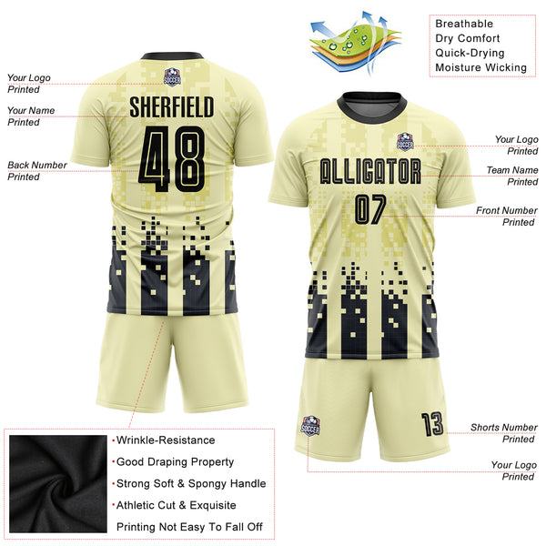 Custom Gold Brown-Cream Sublimation Soccer Uniform Jersey Discount