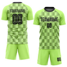 Charger l&#39;image dans la galerie, Custom Neon Green Black Third Sublimation Soccer Uniform Jersey
