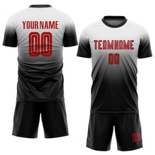 Charger l&#39;image dans la galerie, Custom White Red-Black Sublimation Fade Fashion Soccer Uniform Jersey
