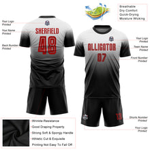 Laden Sie das Bild in den Galerie-Viewer, Custom White Red-Black Sublimation Fade Fashion Soccer Uniform Jersey
