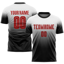 Laden Sie das Bild in den Galerie-Viewer, Custom White Red-Black Sublimation Fade Fashion Soccer Uniform Jersey
