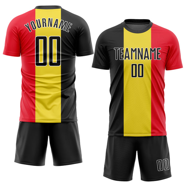 Cheap Custom Gold Black Sublimation Soccer Uniform Jersey Free Shipping –  CustomJerseysPro