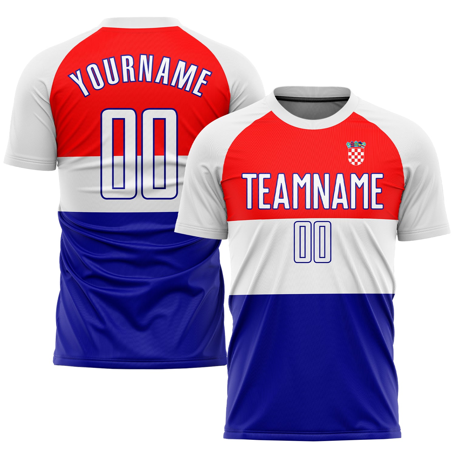 Cheap Custom Royal Red-White Sublimation Soccer Uniform Jersey