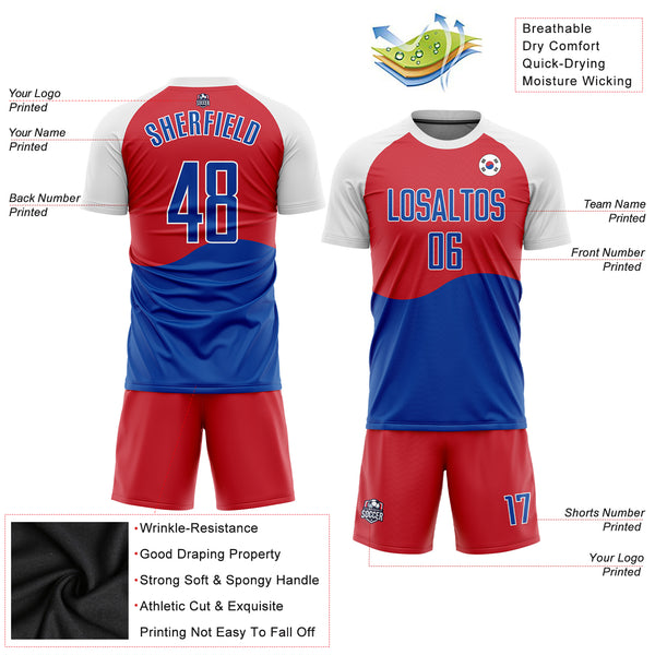 Cheap Custom Royal Pink-White Sublimation Soccer Uniform Jersey Free  Shipping – CustomJerseysPro