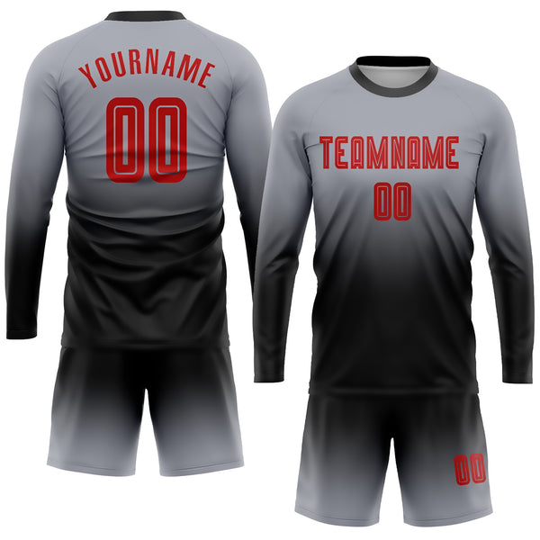 Cheap Custom Gray Black-White Sublimation Soccer Uniform Jersey Free  Shipping – CustomJerseysPro