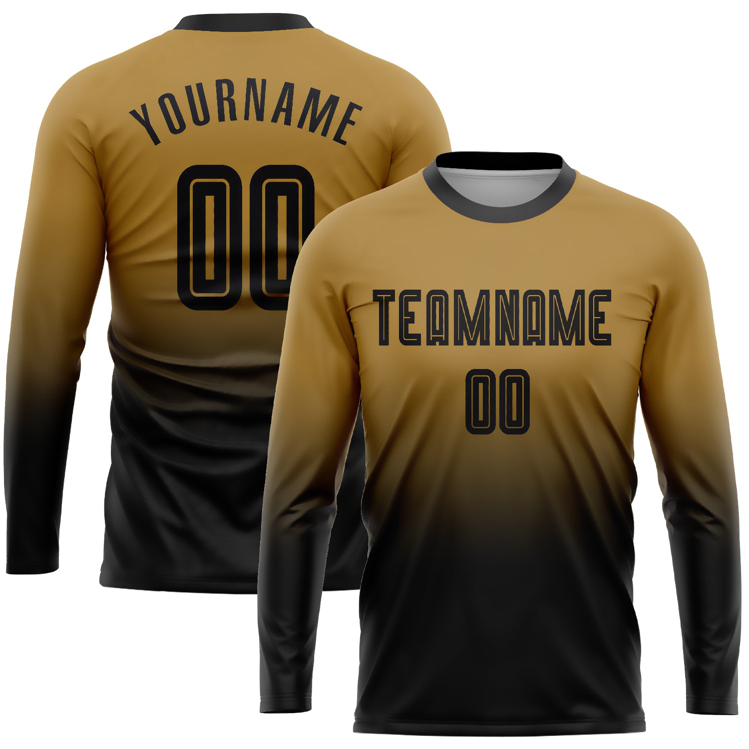 Full Sleeve Yellow Black Soccer Jersey