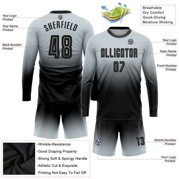 Cheap Custom Gray Light Blue-White Sublimation Split Fashion Soccer Uniform  Jersey Free Shipping – CustomJerseysPro