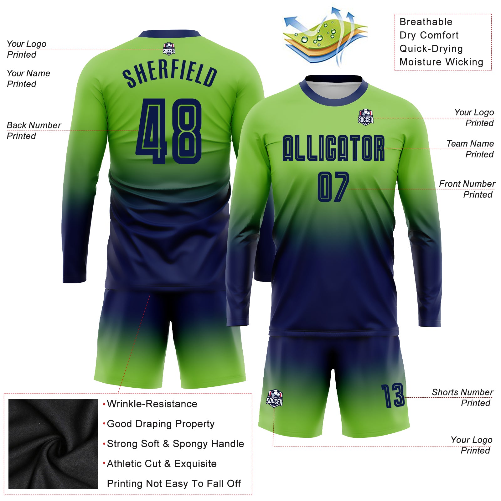 Cheap Custom Neon Green Gold-Royal Sublimation Brazilian Flag Soccer  Uniform Jersey Free Shipping – CustomJerseysPro