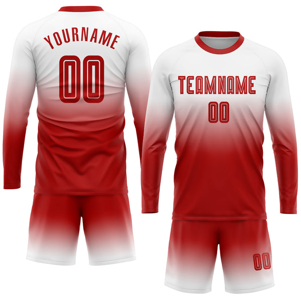 Cheap Custom Figure White-Red Sublimation Soccer Uniform Jersey Free  Shipping – CustomJerseysPro