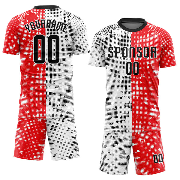 Cheap Custom Red White-Black Sublimation Soccer Uniform Jersey Free  Shipping – CustomJerseysPro