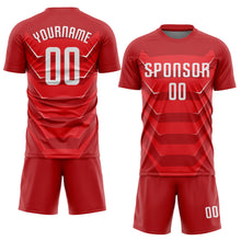 Load image into Gallery viewer, Custom Red White Sublimation Soccer Uniform Jersey
