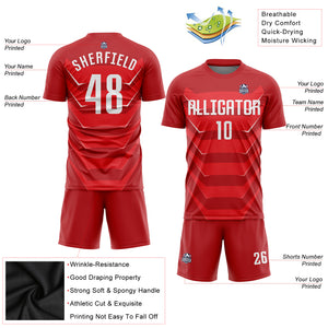 Custom Red White Sublimation Soccer Uniform Jersey