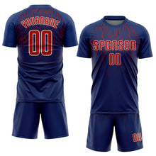 Charger l&#39;image dans la galerie, Custom Navy Red-Cream Sublimation Soccer Uniform Jersey
