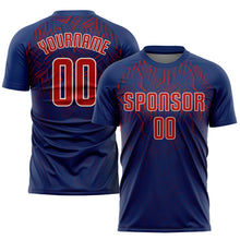 Charger l&#39;image dans la galerie, Custom Navy Red-Cream Sublimation Soccer Uniform Jersey
