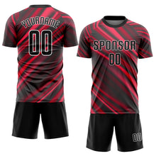 Load image into Gallery viewer, Custom Red Black-White Sublimation Soccer Uniform Jersey
