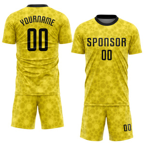 Custom Gold Black Sublimation Soccer Uniform Jersey