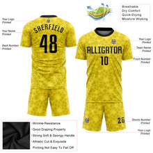 Загрузить изображение в средство просмотра галереи, Custom Gold Black Sublimation Soccer Uniform Jersey
