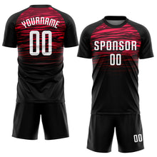 Laden Sie das Bild in den Galerie-Viewer, Custom Black White-Red Sublimation Soccer Uniform Jersey
