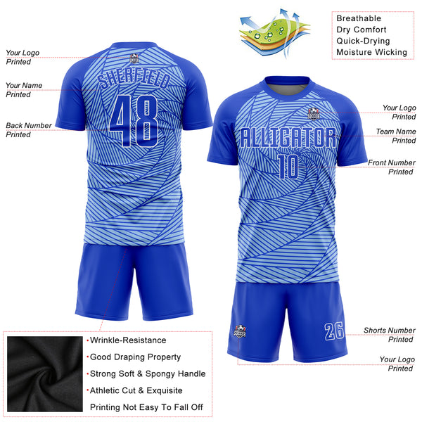 Custom Royal Light Blue Sublimation Soccer Uniform Jersey - Best Custom