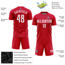 Laden Sie das Bild in den Galerie-Viewer, Custom Red White Sublimation Soccer Uniform Jersey
